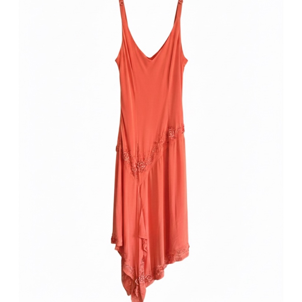 R&M Richards Coral Beaded Dress (Size 14) - Picture 3 of 3